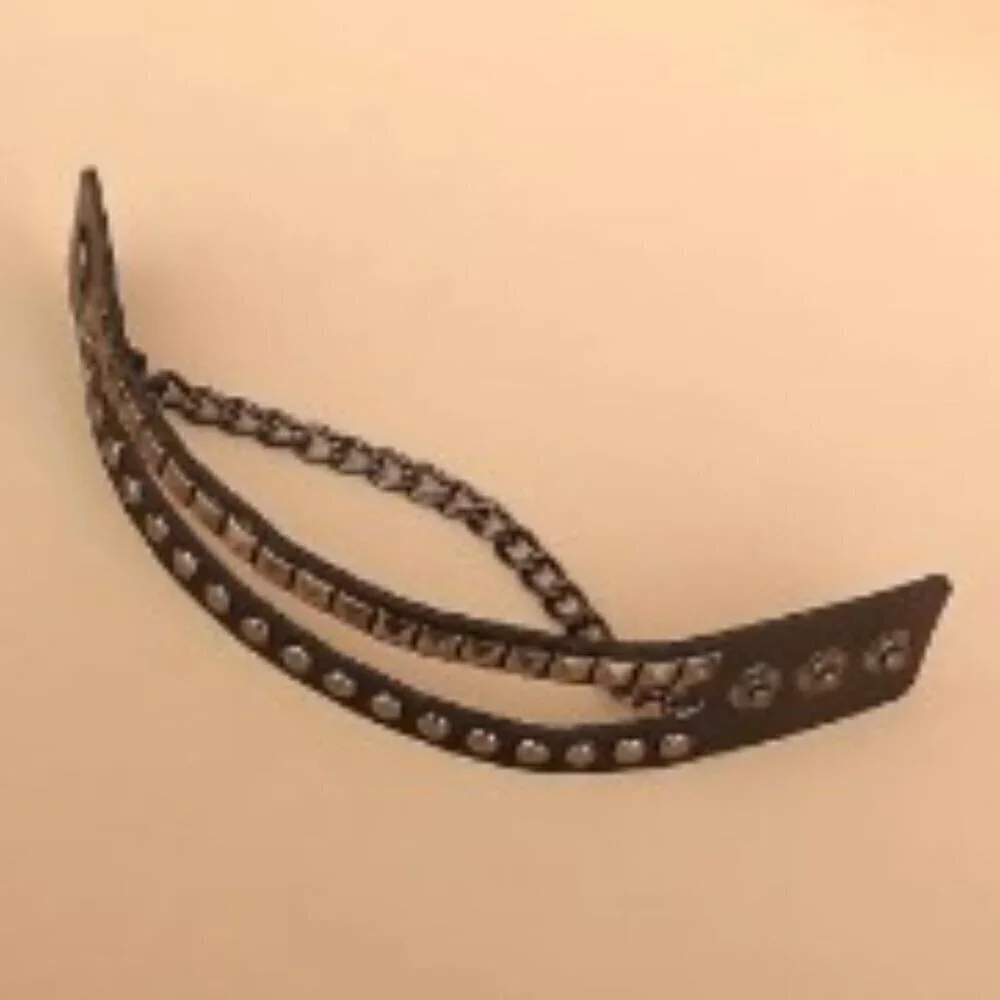 Unisex Gothic Punk Rivet PU Leather Bracelet – Hardcore Y2K Wristband Accessory